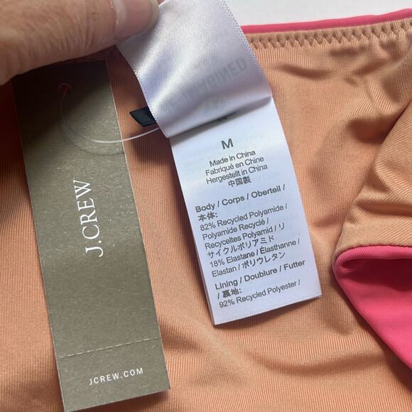 5/$25 J. Crew Curved-Waist Cheeky Bikini Bottoms Pink M Medium New - Picture 4 of 4